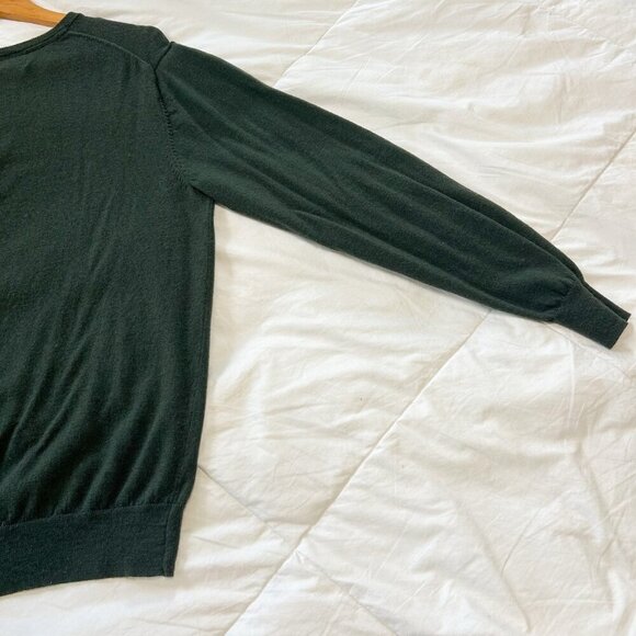 Goodthreads 100% Merino Wool Crewneck Sweater Green Men’s Large - Picture 4 of 5